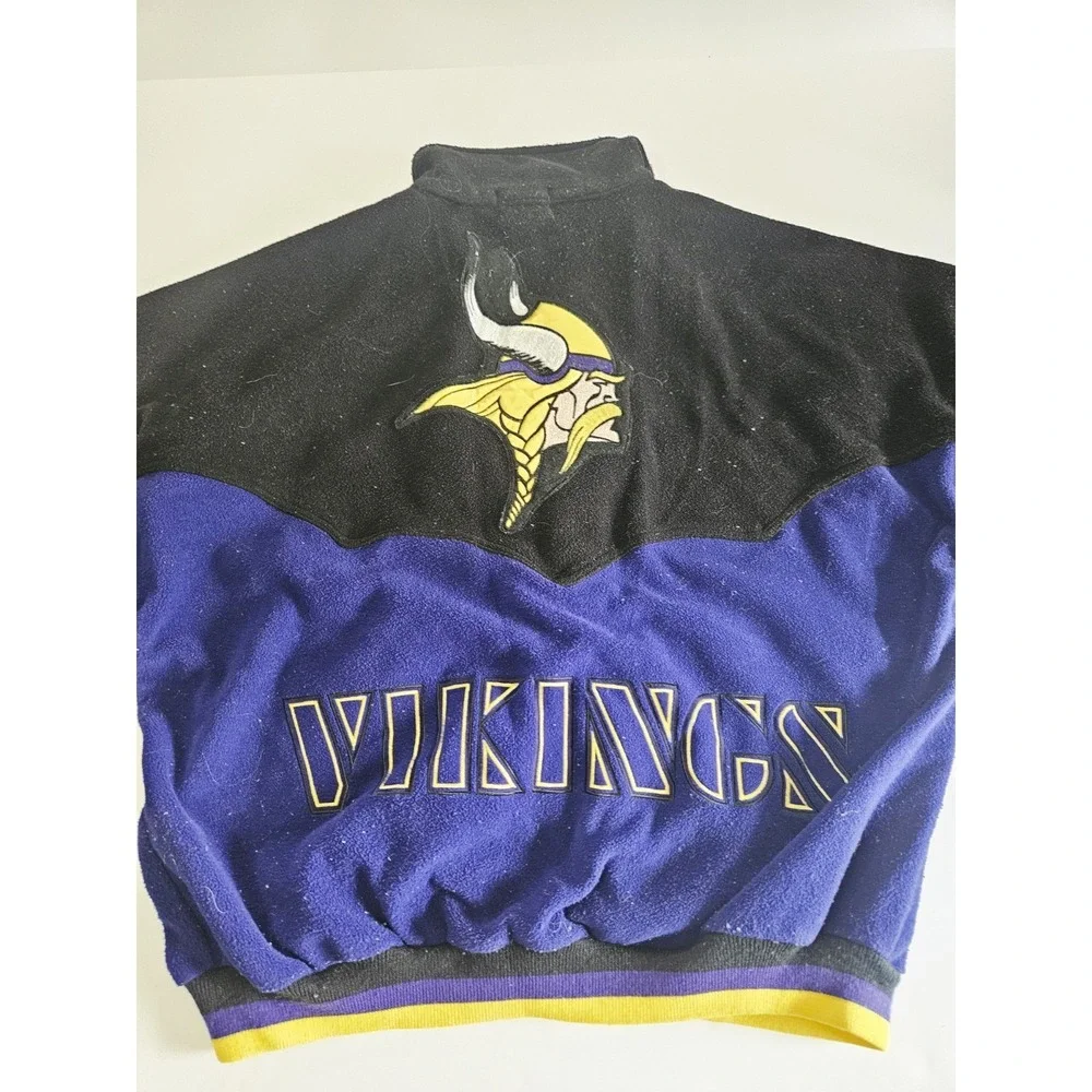 Vintage Minnesota Vikings 1990s Jacket Pro Elite Men's‎ Large Purple Vtg 90s NFL
